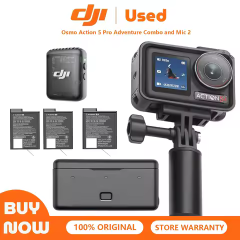Refurbish Used DJI Osmo Action 5 Pro Adventure Combo with DJI Mic 2 Transmitter, Waterproof Action C