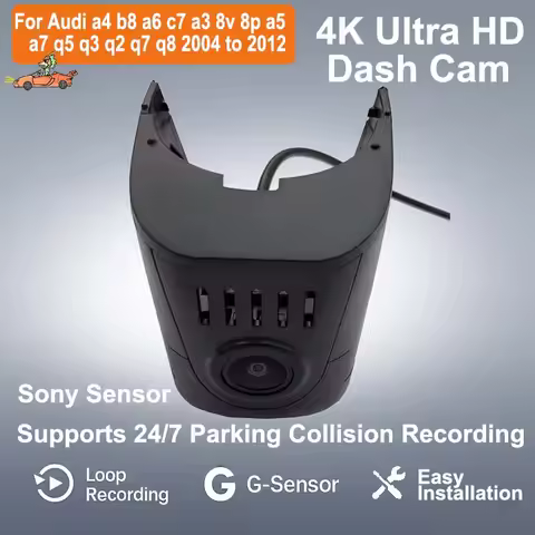 For Audi a4 b8 a6 c7 a3 8v 8p a5 a7 q5 q3 q2 q7 q8 2004 to 2012 4K New Plug And Play Wifi Car DVR Da