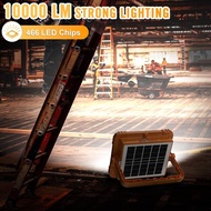 100W LED Solar Work Light, 466 LED 10000LM Magnetic Worklight with 5 Modes, 12000mAh Battary Recharg