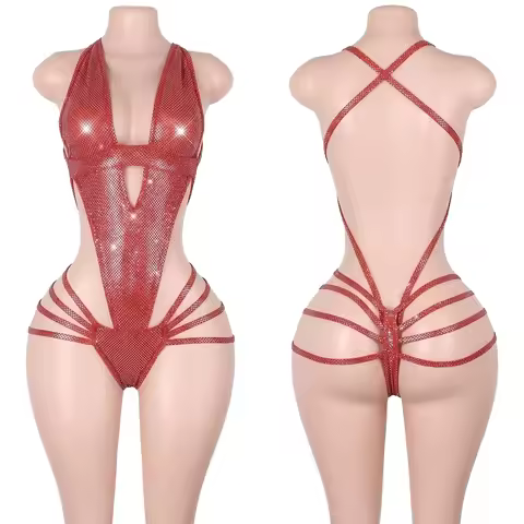 Factory Direct Exotic Dance Wear Spotted Silver Sequins Pole Dance Clothes Club Wear Underwear Bodys