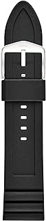 Fossil Men's 24mm Silicone Watch Band, Color: Black (Model: S241080)