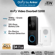 Eufy S200 Smart Wi-Fi Video Doorbell with Wireless Chime | 1080p HD AI Human Detection | 120-Day Bat