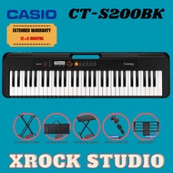 Casio CTS200 61-Keys Casiotone Keyboard with Keyboard Stand, Damper pedal, Headphone And Bag - Black