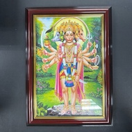 Panchamukthi Hanuman | Anjeneyaar photo Frame | Hindu God photo frame |7X10CM