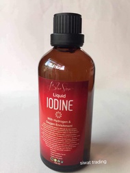 IODINE (Liquid) 100ml.With Hydrogen &amp; Oxygen Enrichment ขวดแก้วจุกหยดGlass bottle with dropper stopper .