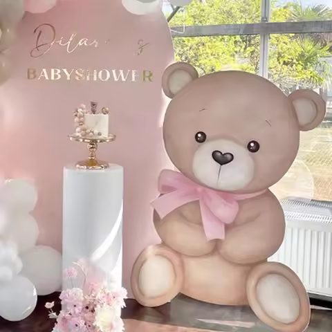 18/36inch Bear Cutout for Baby Shower Decorations We can Bearly Wait Bear Mosaic Board for Birthday 