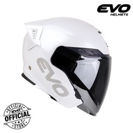 EVO RX-7 Plain Half Face Dual Visor Helmet Motorcycle With Free Clear Lens