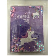 A6 Glitter PVC Cover Notebook Unicorn Note Books Paper Stationery Box Set A6 Notebook