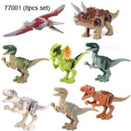 8pcs set Dinosaur RexTyrannosaurus Jurassic World Park Minifigures Building LEGO