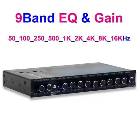 5/7/9 Band Car Equalizer Audio EQ Tuning Crossover Amplifier Parametric Car Preamplifier Audio Equal