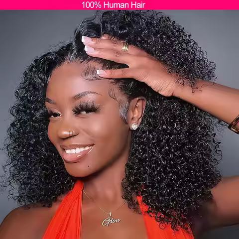 Kinky Curly Bob Wigs 100% Human Hair Short Bob Wig Lace Front Human Hair Wigs 13x4 13x6 HD Lace Fron