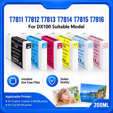 1PC T7811-T7816 DX-100 Ink Cartridge Dye-based Ink For Fuji Frontier-S DX100 DX 100 Printer T7811 T7