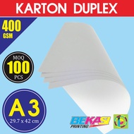 Kertas Karton Duplex / Dupleks Size A3 29.7x42 cm 400 GSM