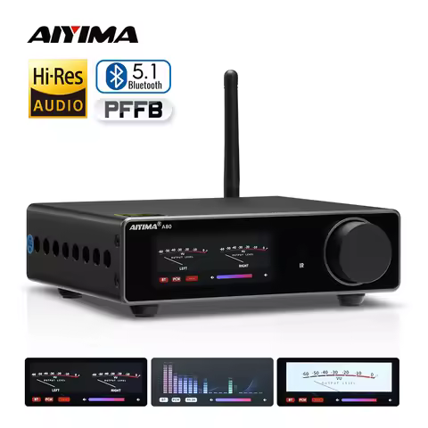 AIYIMA A80 Power Amplifier TPA3255 DAC Bluetooth PFFB Stereo 300Wx2 Class D 2.0 HiRes Digital Amp wi