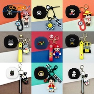 for Baseus Bass BD1 Case Cartoon One Piece Luffy Mario Keychain Pendant Cute Silicone Soft Case Suit