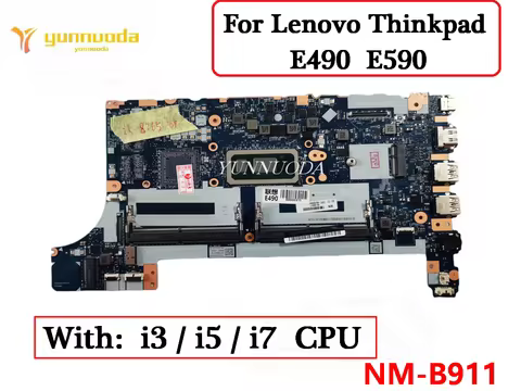 NM-B911 For Lenovo Thinkpad E490 E590 Laptop Motherboard With I3 I5 I7 8th CPU DDR4 100% Tested