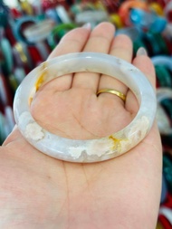 Vòng tay bản hẹ đá Mã Não Hoa Anh Đào chột 10li sang chảnh thiên nhiên nước A bao kiểm định đá quý