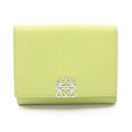 【二手】 LOEWE三折錢包，Anagram 三折錢包 C821TR2X08，蘋果綠皮革