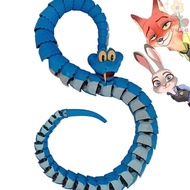 AVUKA Articulated Poseable Snake, 3D Printed Snake Gary Blue Snake, Cartoon Realistic Design Snake S