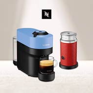 【臻選厚萃】Nespresso Vertuo POP 膠囊咖啡機 海洋藍+紅色奶泡機