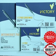 Pad paper VICTORY Intermediate/1/2 Crosswise/1/2 Lengthwise/1/4 Quiz Pad 80Leaves 60gsm (Sold per pad)