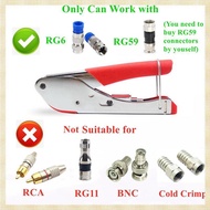 [1fnejakblh.ph] Coax Cable Crimper Tool Kit, Rg6 Rg59 Coaxial Compression Tool, Wire Stripper, 10pcs
