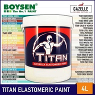 Titan Superflex Elastomeric Paint 4L Boysen - Snow White / Aquamarine / Rouge / Happy Day / Lady