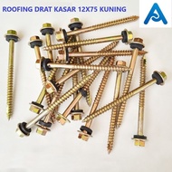 Sekrup Baja Ringan Baut Roofing Kayu Galvalum 12x75 Kuning Lion