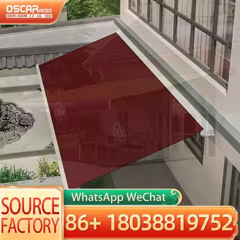 Retractable Folding Outdoor Shading Waterproof Fabric Awning Full Cassette Awning for Patio Garden B