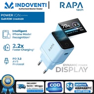RAPHAtech Charger ION GaN 45W AVS PD 3.2 Fast Charger for iphone 17 16 15 iPad Samsung with Adaptive