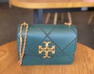 Tory Burch Eleanor Diamond Quilt Convertible Shoulder Bag 豆腐包，大號格紋【綠色】尺寸25188。
