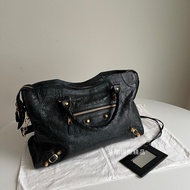 Balenciaga City中號 黑金機車包