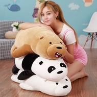 50 90cm Cartoon We Bare bears Lying Bear Stuffed Grizzly Gray White Bear Panda Plush Toys for Childr