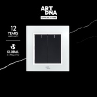ART DNA Model A78 Normal Power switch Set 2 Gang Tempered Glass Frame Modern Plug Beautiful Socket d
