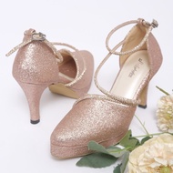 Fahira heels 9 cm rose gold pointed heels