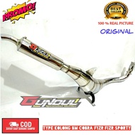 Knalpot f1zr cristal kolong bm power cobra Alfa tornado sigma warna croom suara garing