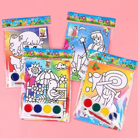 10pcs Cartoon Graffiti Painting DIY Watercolor Painting Education Toys Kids Birthday Party Favor Cla