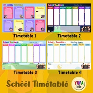 073 timetable school Poster (school schedule) A3 size laminated wipe & clean