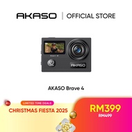 AKASO Brave 4 - Dual Color Screen Action Camera | 4K30fps Video | 20MP Image | 5x Zoom | Wireless Co