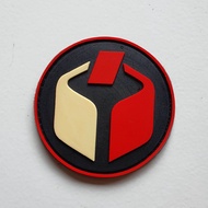 patch rubber logo panwaslu - bawaslu - bulat dasar hitam - pemilihan umum - pemilu - tempelan emblem