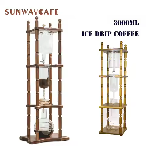 25cups Ice Drip Japanese Style Syphon Coffee Maker Cold Brew Drip Pots Coffee Maker 3000ml Heat Resi