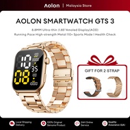 Aolon GTS 3 Smart Watch 3 free straps Amoled 41mm Bluetooth Call Custom Wallpaper Health Sleep Monit