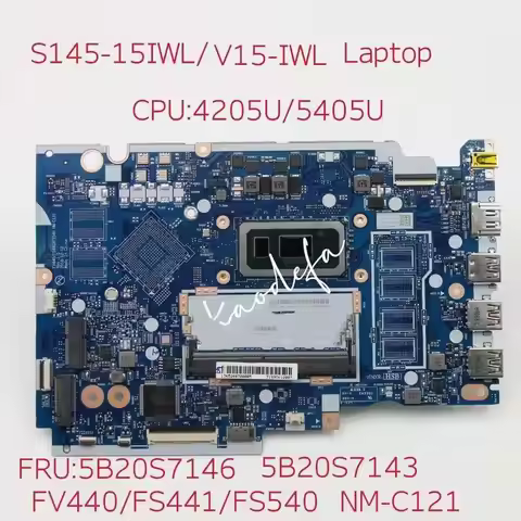 For Lenovo Ideapad S145-15IWL V15-IWL Laptop Motherboard CPU 4205U/5405U FV440 FS441 FS540 NM-C121 F