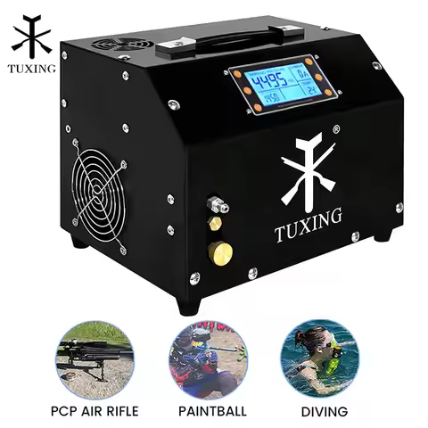 TUXING 300Bar PCP Air Compressor High Pressure Built-in power supply with LCD Display Digital Contro