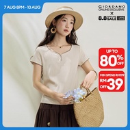 GIORDANO Women T-Shirt Warm Weather T-Shirt Moderate Thickness T-Shirt Slight Elasticity T-Shirt 183