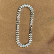 925 Silver-Plated Marquise-Cut Cubic Zirconia High-End Bracelet