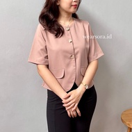 Sora ST012 Premium Women's Blouse/Outer Premium/Casual Short Sleeve Blazer