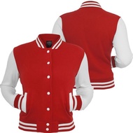 MERAH RED AND WHITE BASEBALL JACKET BIGSIZE ML XL XXL XXXL XXXXL XXXXXL JUMBO 2XL 3XL 4XL 5XL 6XL VA