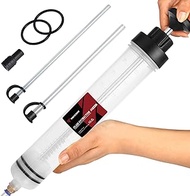 Thorstone Automotive Fluid Extractor Pump, Oil Change Syringe with Hose, Manual Fuel Suction & Fille