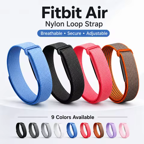 Fitbit Air Nylon Loop Band, Adjustable Breathable Hook & Loop Replacement Strap for Fitbit Air